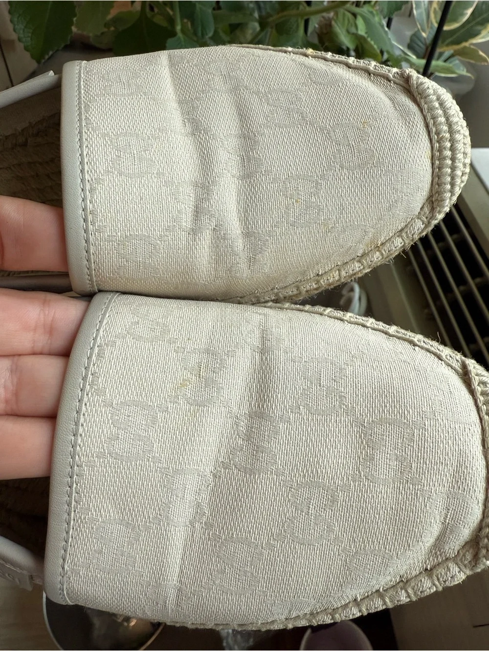 Gucci GG Monogram Canvas Espadrilles Size 38.5